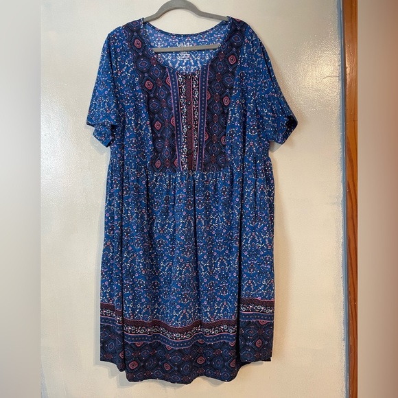 Ulla popkin plus size dress size 20/22 artsy boho paisley peasant boho - Picture 1 of 9